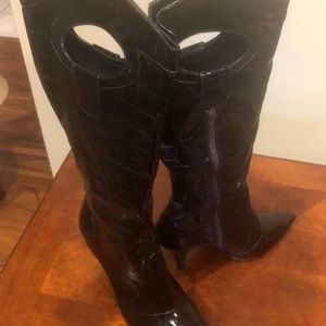 J.Renee Camira Heeled Boots Brown - Size 13 -Knee